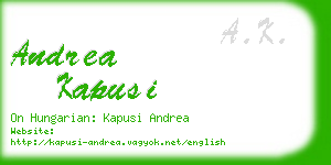 andrea kapusi business card